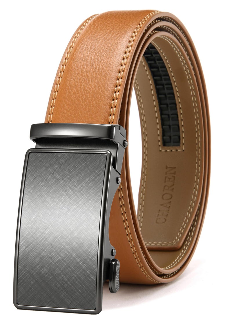 CHAOREN Mens Belt - Mens Ratchet Belt Leather 1 3/8" for Dress Pant - Micro Adjustable Belt Fit Everywhere - Image 1